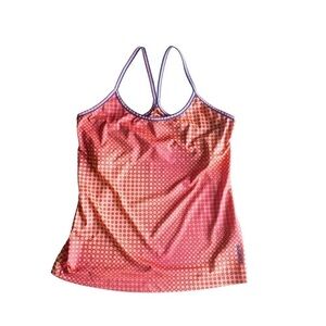 Orange Reebok Razerback Tank Top Womens Size Medium Polka Dot Design